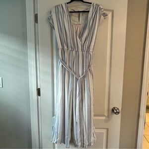 Japna Blue and White Striped Romper